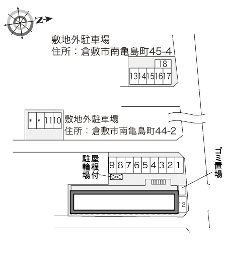 ★手数料０円★倉敷市水島南亀島町　月極駐車場（LP）